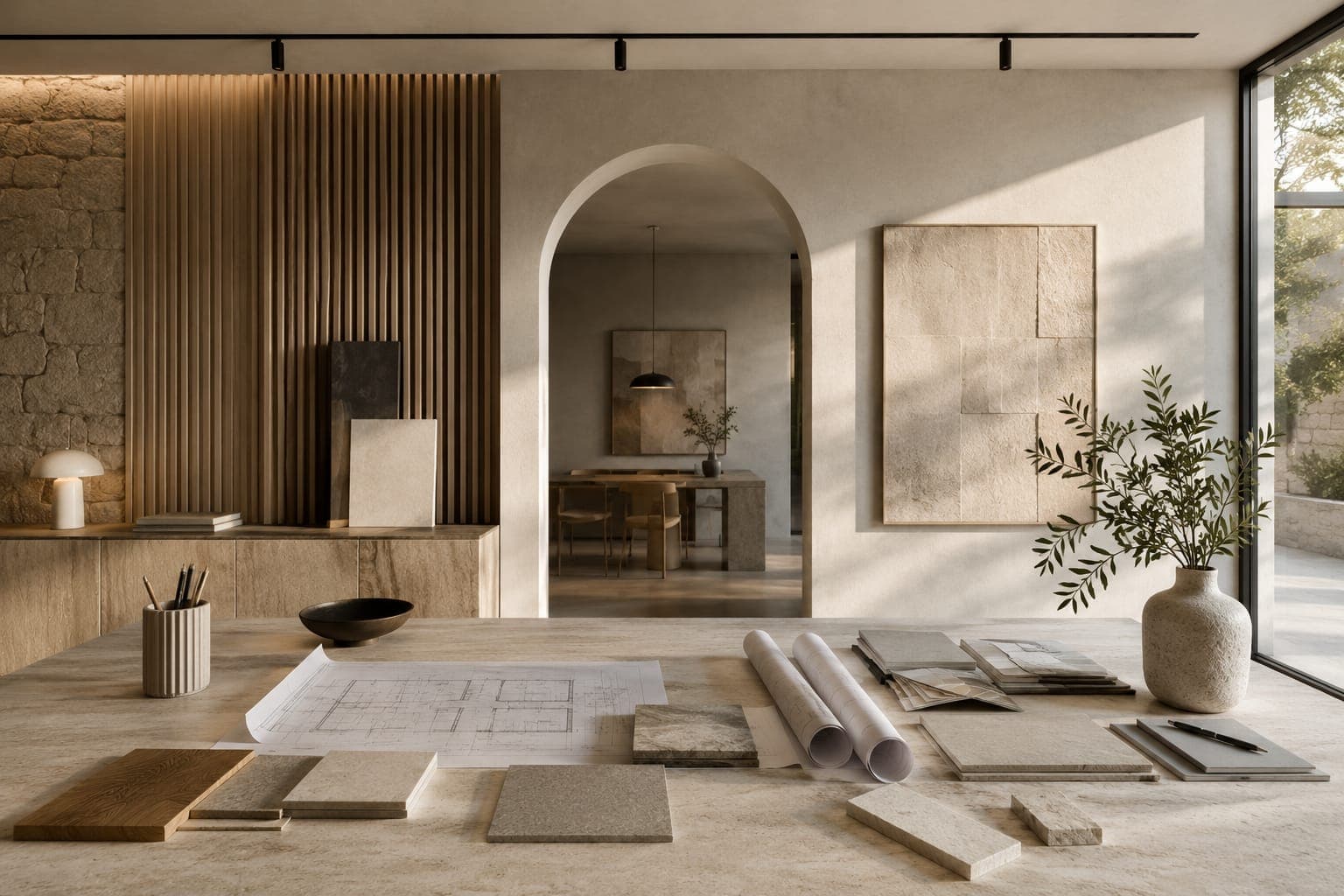 L'atelier Maison Luméra — table de travail et échantillons